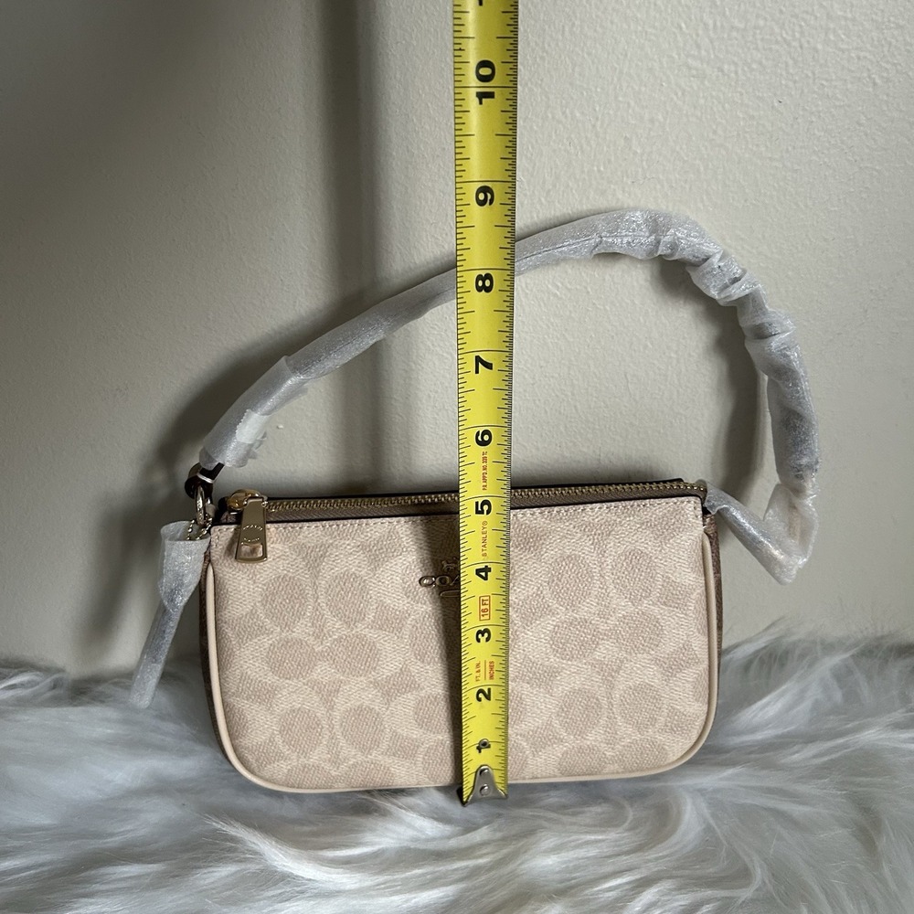 Coach Nolita 19 Sand Tan Signature Canvas Leather Wristlet Bag NEW - Picture 8 of 9